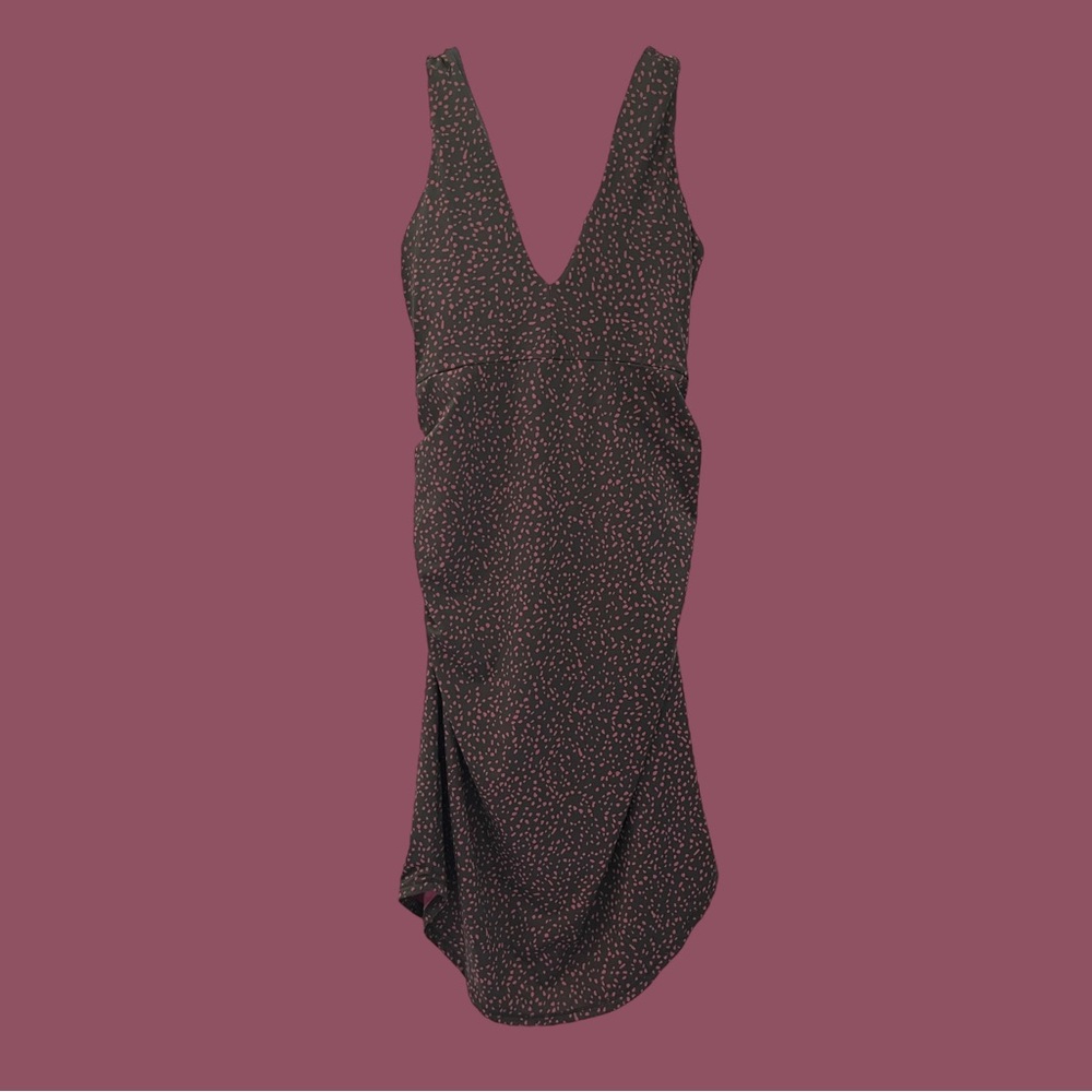 prAna Pearl Isla Bodycon Dress - Sz Small -Deep Pine Spots Built-In Support GC+